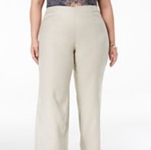 White linen wide leg pants.